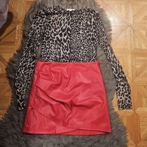 NWT Zara faux lather mini skirt